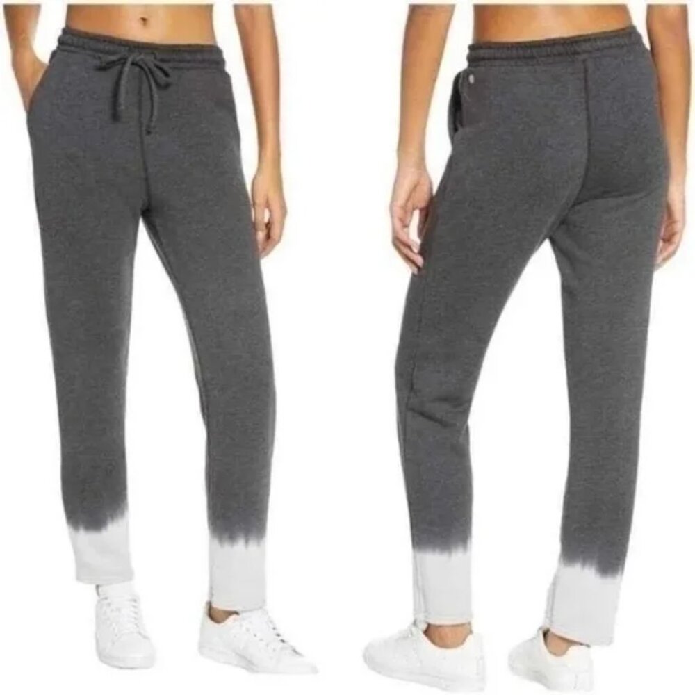 NWT Nordstrom's Zella Dip Dye French Terry slim leg , Grey Forged, size Small